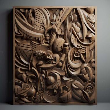 Patterns and decorations Midcentury 3 3d model